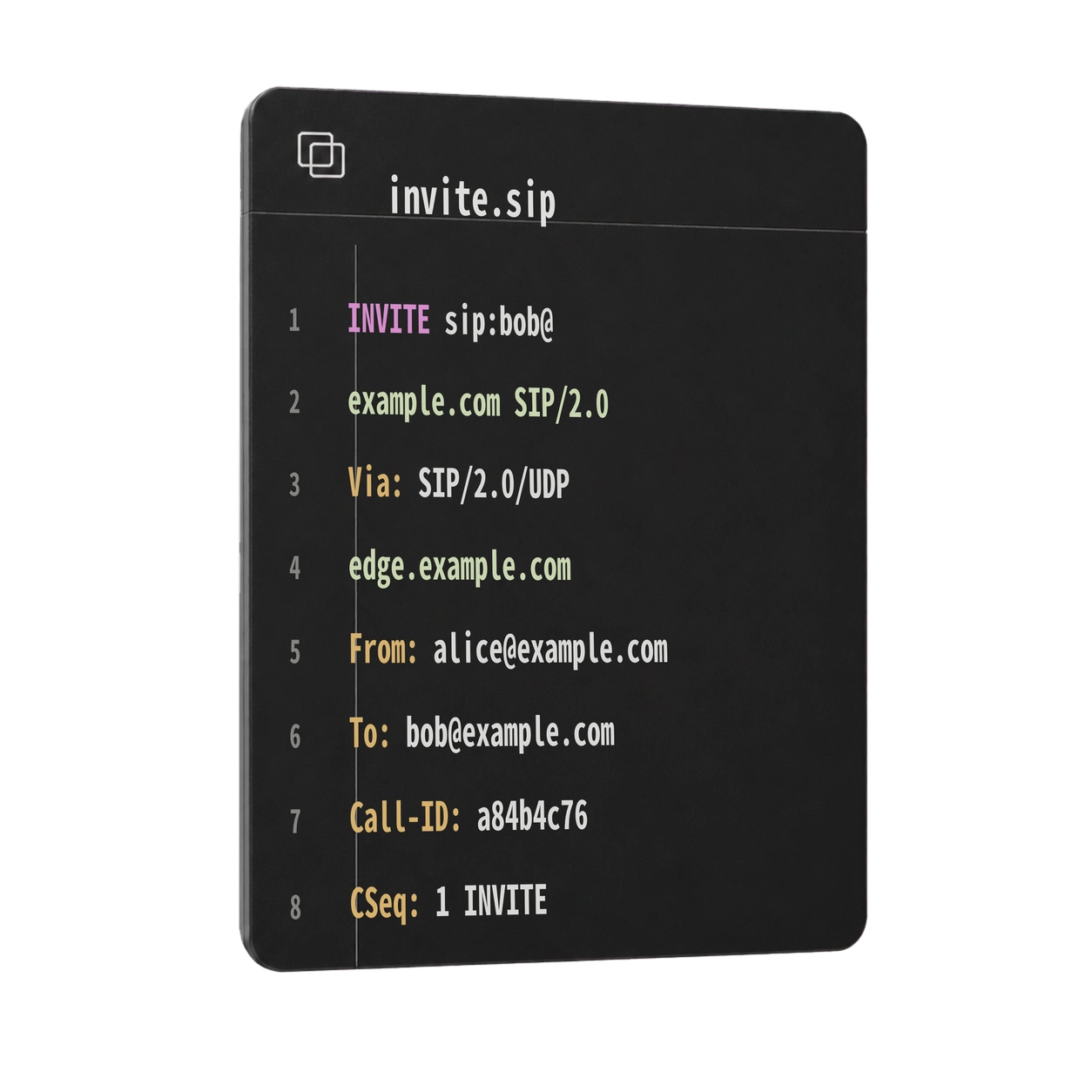 SIP INVITE 请求报文源码
